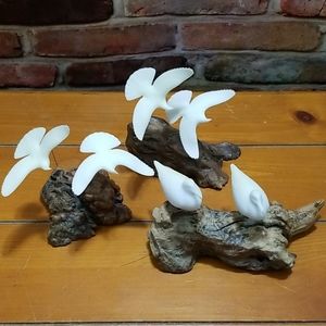 Set of 3 driftwood decor